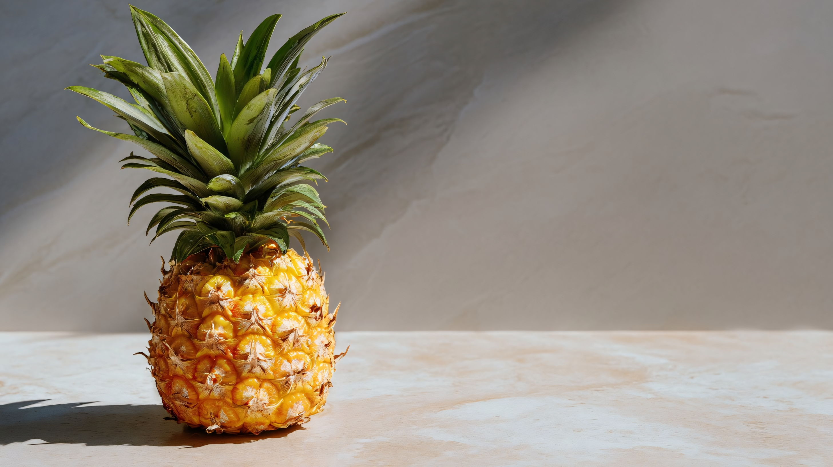 fresh pineapple with free space and clean background for healthy eating