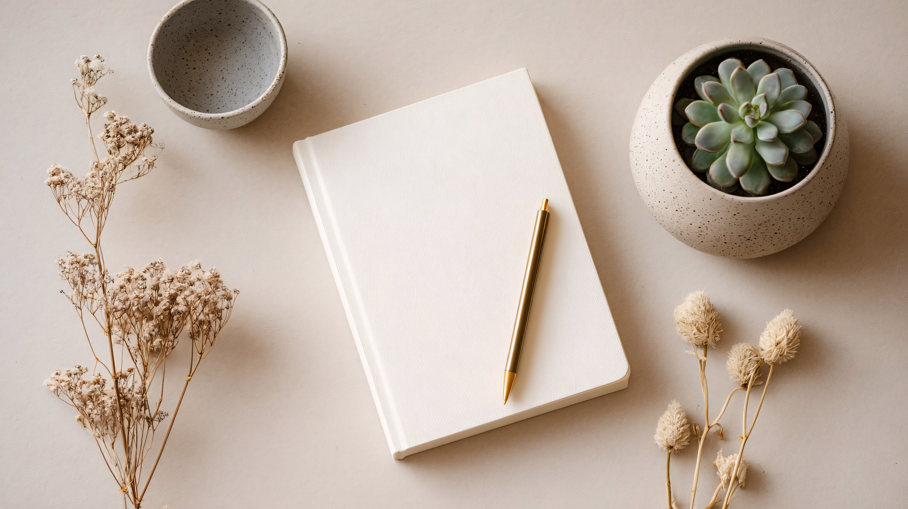 minimalistic desk setup notebook for workspace decor