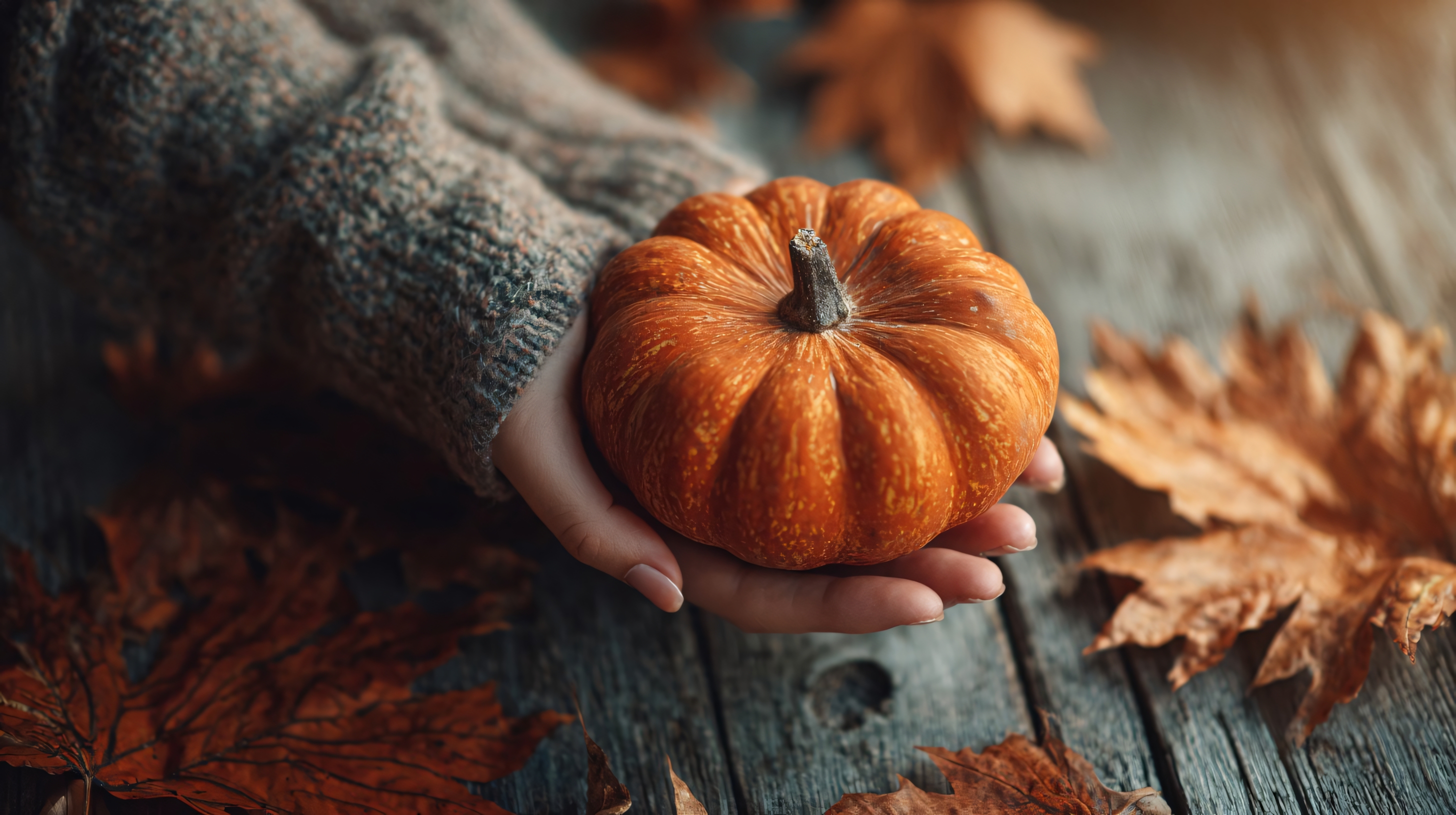 autumn pumpkin fall leaves cozy harvest background