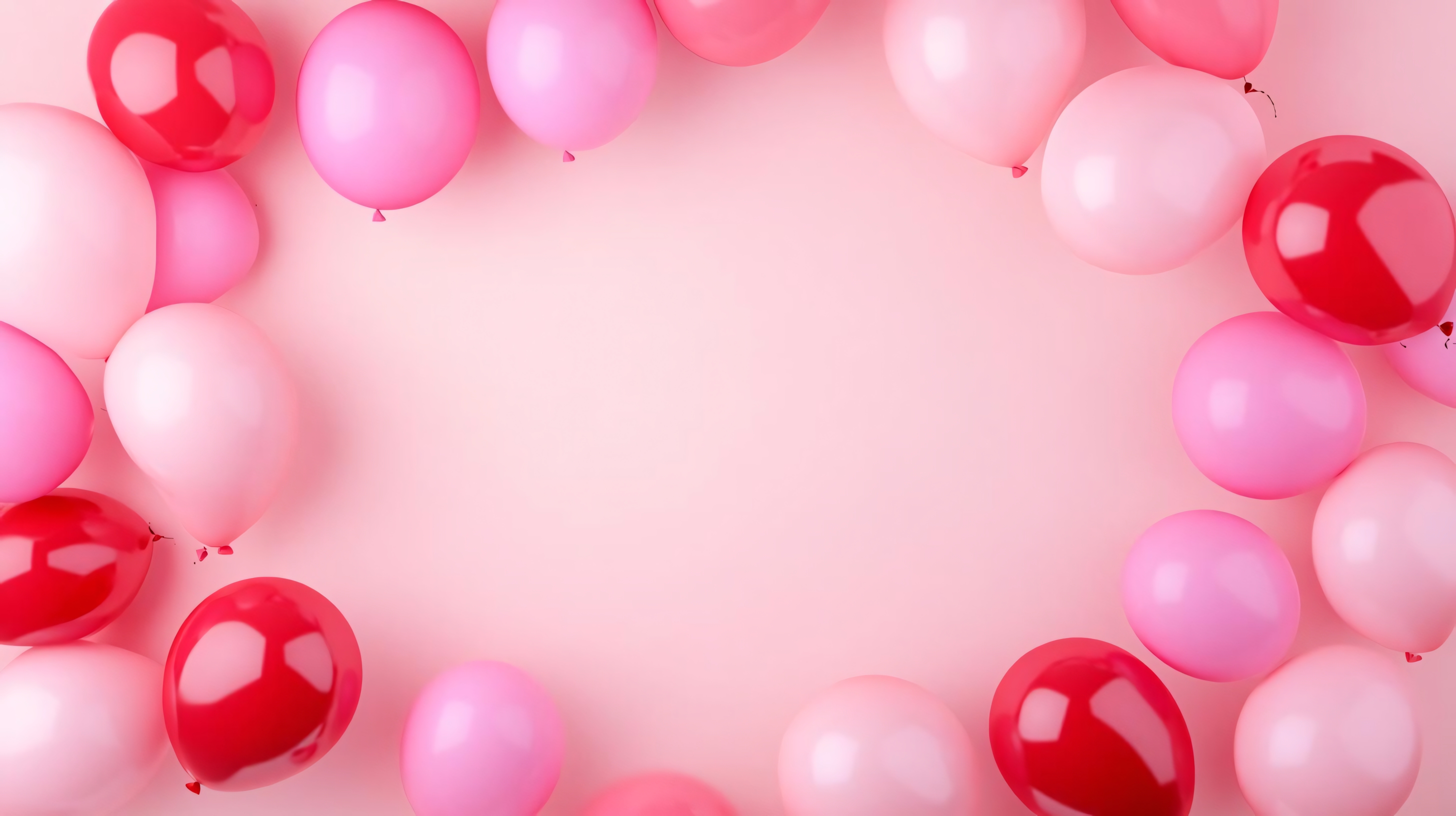 pink and red balloons for valentine’s day celebration background