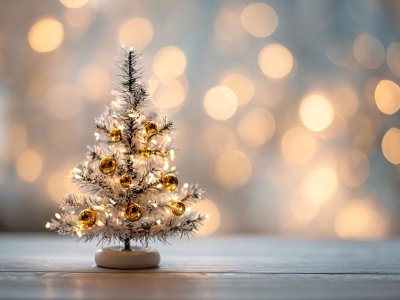 christmas tree holiday decorations bokeh lights