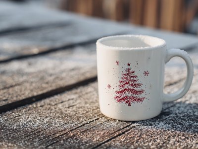 christmas mug snow winter holiday drink
