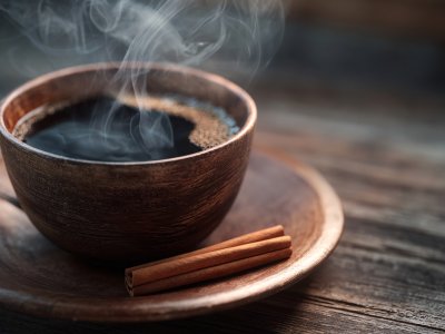hot coffee cinnamon rustic morning drink