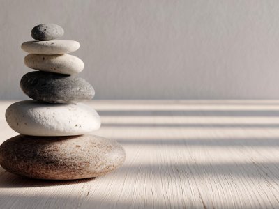 calm stacked stones for ASMR background